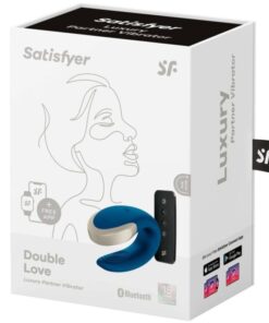 SATISFYER – APP DOUBLE LOVE VIBRADOR PAREJAS LUXURY AZUL - intimamenities.com