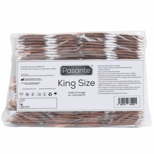PASANTE – PRESERVATIVOS KING MS LARGOS Y ANCHOS BOLSA 144 UNIDADES - intimamenities.com