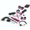 TEASE & PLEASE – JUEGO 13 ACCESORIOS BONDAGE MAGENTA - intimamenities.com