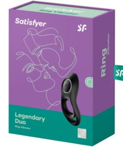 SATISFYER – LEGENDARY DUO ANILLO VIBRADOR NEGRO - intimamenities.com