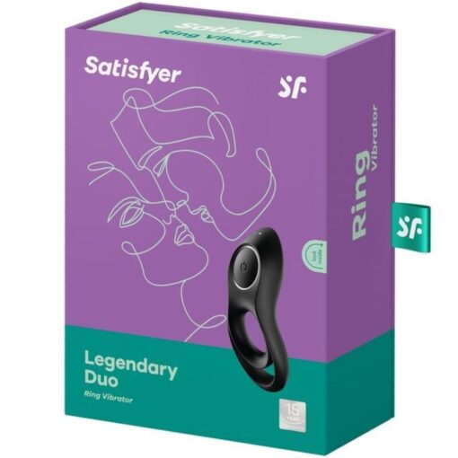 SATISFYER – LEGENDARY DUO ANILLO VIBRADOR NEGRO - intimamenities.com