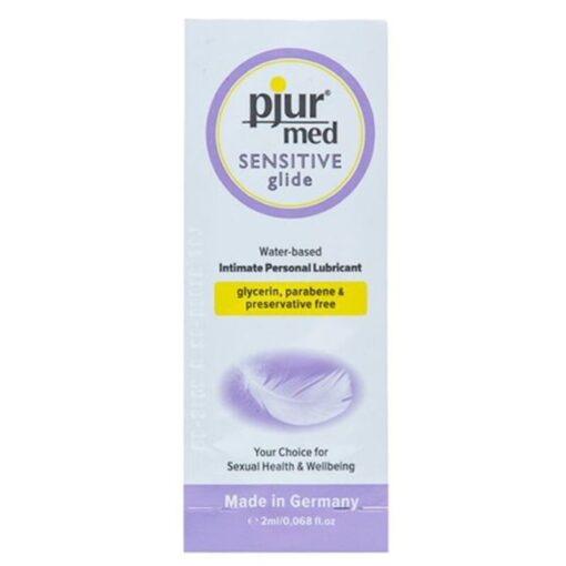 PJUR – MED SENSITIVE GLIDE LUBRICANTE BASE AGUA 2 ML - intimamenities.com