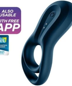 SATISFYER – EPIC DUO ANILLO VIBRADOR APP AZUL - intimamenities.com