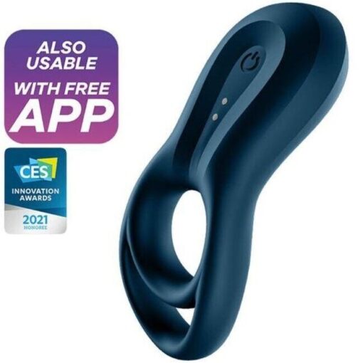 SATISFYER – EPIC DUO ANILLO VIBRADOR APP AZUL - intimamenities.com