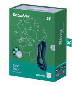 SATISFYER – EPIC DUO ANILLO VIBRADOR APP AZUL - intimamenities.com
