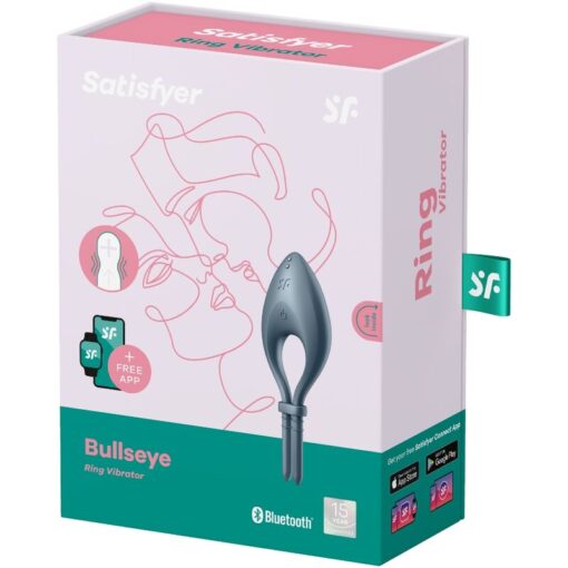 SATISFYER – BULLSEYE ANILLO VIBRADOR APP GRIS - intimamenities.com