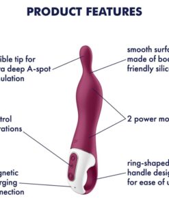SATISFYER – AMAZING 1 VIBRADOR PUNTO A BERRY - intimamenities.com
