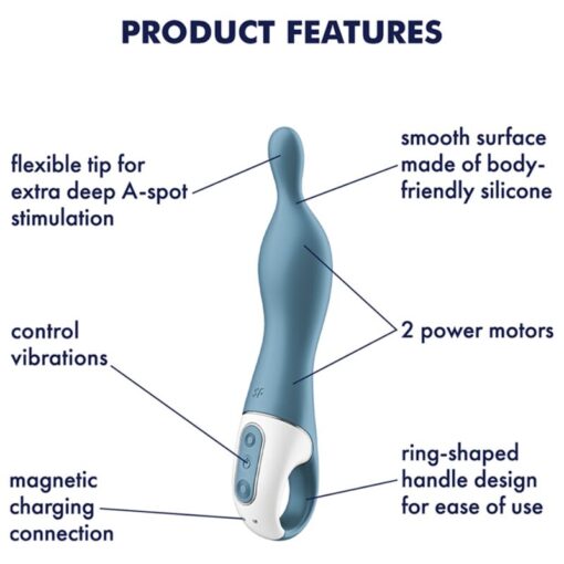 SATISFYER – AMAZING 1 VIBRADOR PUNTO A AZUL - intimamenities.com