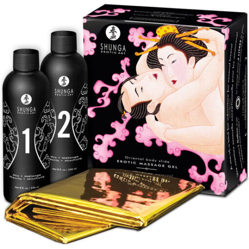 SHUNGA – GEL DE MASAJE EROTICO CUERPO A CUERPO ORIENTAL FRESAS Y CAVA - intimamenities.com