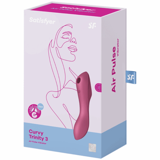 SATISFYER – CURVY TRINITY 3 ESTIMULADOR Y VIBRADOR ROJO - intimamenities.com