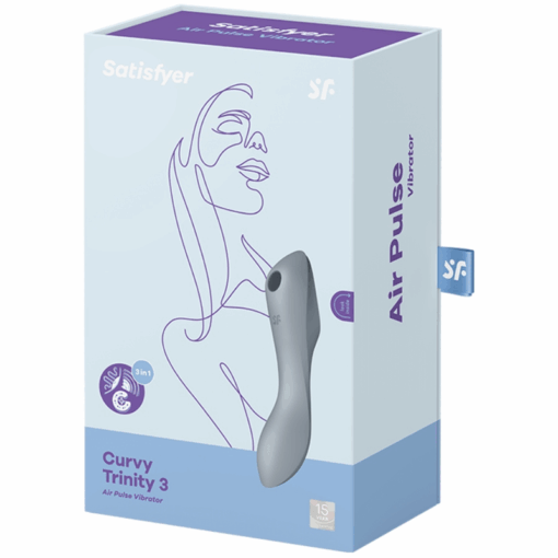 SATISFYER – CURVY TRINITY 3 ESTIMULADOR Y VIBRADOR GRIS - intimamenities.com