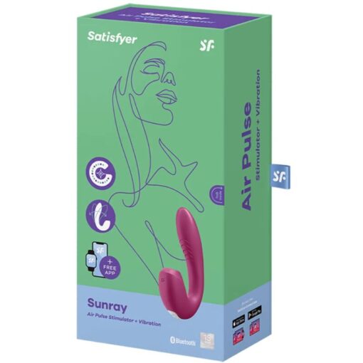 SATISFYER – SUNRAY ESTIMULADOR Y VIBRADOR APP ROJO - intimamenities.com