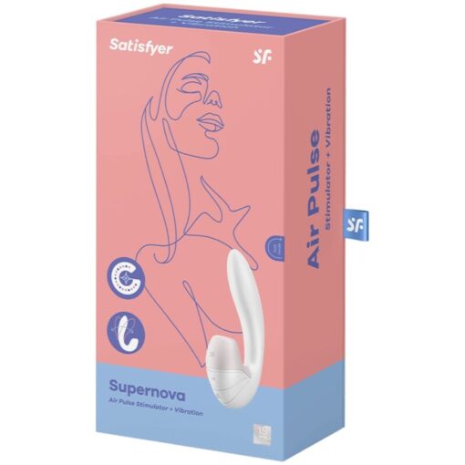 SATISFYER – SUPERNOVA ESTIMULADOR Y VIBRADOR BLANCO - intimamenities.com