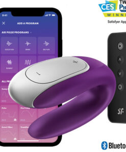 SATISFYER – DOUBLE FUN PARTNER VIBRADOR LILA - intimamenities.com