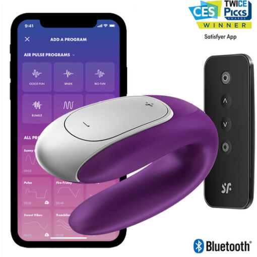 SATISFYER – DOUBLE FUN PARTNER VIBRADOR LILA - intimamenities.com