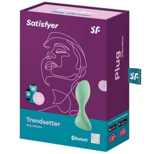SATISFYER – TRENDSETTER PLUG VIBRADOR APP VERDE - intimamenities.com