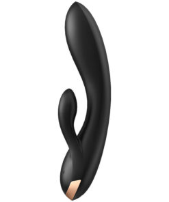 SATISFYER – DOUBLE FLEX VIBRADOR APP NEGRO - intimamenities.com