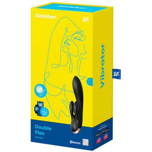 SATISFYER – DOUBLE FLEX VIBRADOR APP NEGRO - intimamenities.com