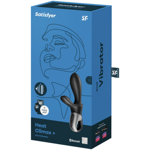 SATISFYER – HEAT CLIMAX+ VIBRADOR ANAL APP NEGRO - intimamenities.com