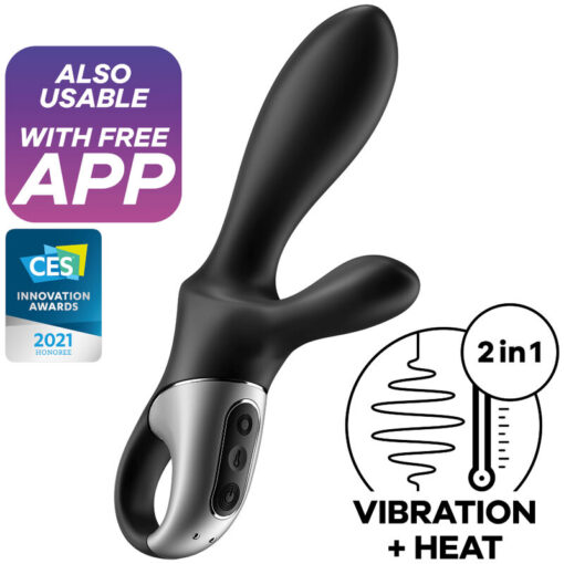 SATISFYER – HEAT CLIMAX+ VIBRADOR ANAL APP NEGRO - intimamenities.com