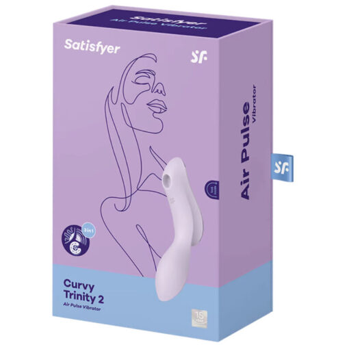 SATISFYER – CURVY TRINITY 2 ESTIMULADOR Y VIBRADOR MORADO - intimamenities.com
