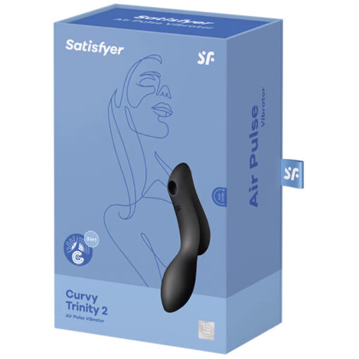 SATISFYER – CURVY TRINITY 2 ESTIMULADOR Y VIBRADOR NEGRO - intimamenities.com