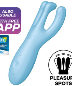 SATISFYER – THREESOME 4 VIBRADOR APP AZUL - intimamenities.com