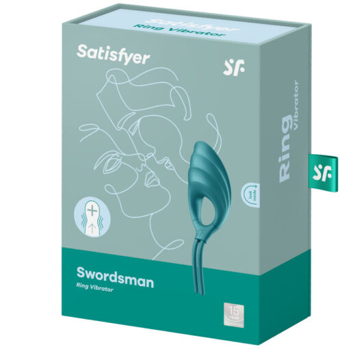 SATISFYER – SWORDSMAN ANILLO VIBRADOR VERDE - intimamenities.com
