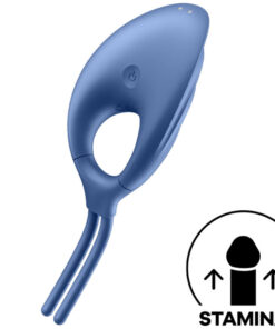 SATISFYER – SWORDSMAN ANILLO VIBRADOR AZUL - intimamenities.com