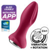 SATISFYER – ROTATOR PLUG 2+ PLUG VIBRADOR APP ROJO - intimamenities.com
