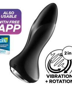 SATISFYER – ROTATOR PLUG 1+ PLUG VIBRADOR APP NEGRO - intimamenities.com
