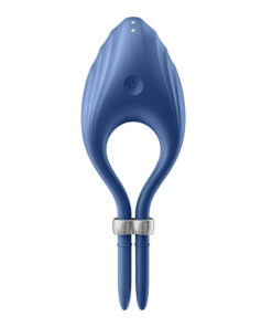 SATISFYER – DUELIST ANILLO VIBRADOR AZUL - intimamenities.com