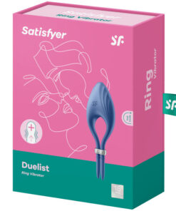 SATISFYER – DUELIST ANILLO VIBRADOR AZUL - intimamenities.com