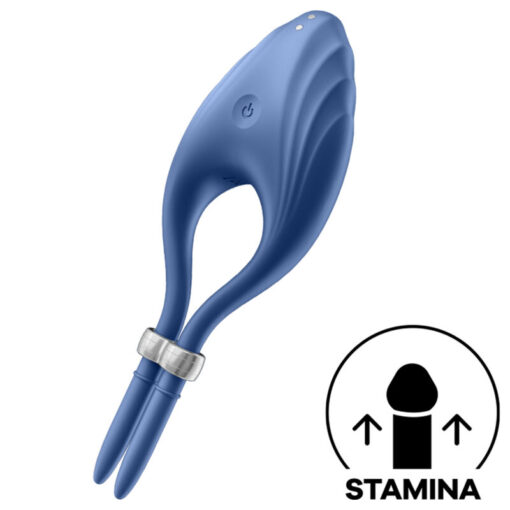 SATISFYER – DUELIST ANILLO VIBRADOR AZUL - intimamenities.com