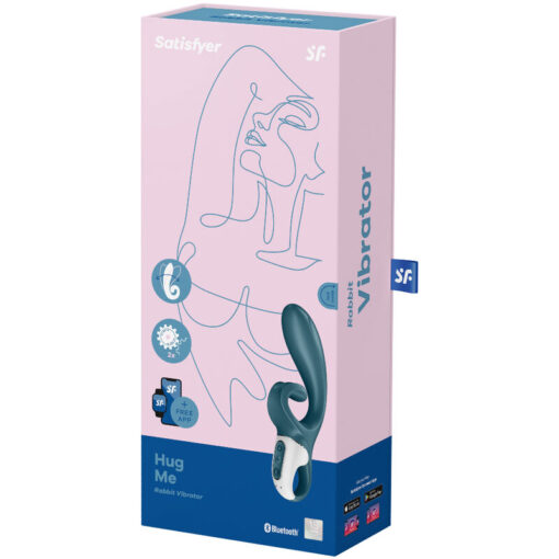 SATISFYER – HUG ME VIBRADOR RABBIT APP AZUL - intimamenities.com