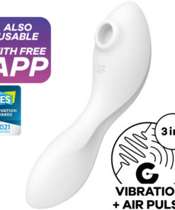 SATISFYER – CURVY TRINITY 5 ESTIMULADOR Y VIBRADOR APP BLANCO - intimamenities.com