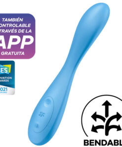 SATISFYER – G-SPOT FLEX 4+ MULTI VIBRADOR APP AZUL - intimamenities.com