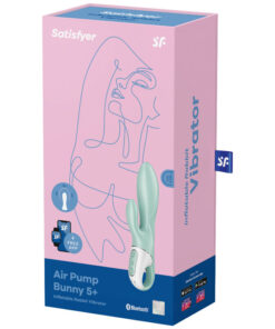 SATISFYER – AIR PUMP BUNNY 5+ VIBRADOR RABBIT INFLABLE APP VERDE - intimamenities.com