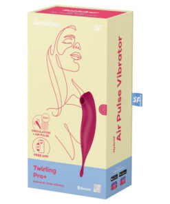 SATISFYER – TWIRLING PRO+ ESTIMULADOR Y VIBRADOR APP ROJO - intimamenities.com