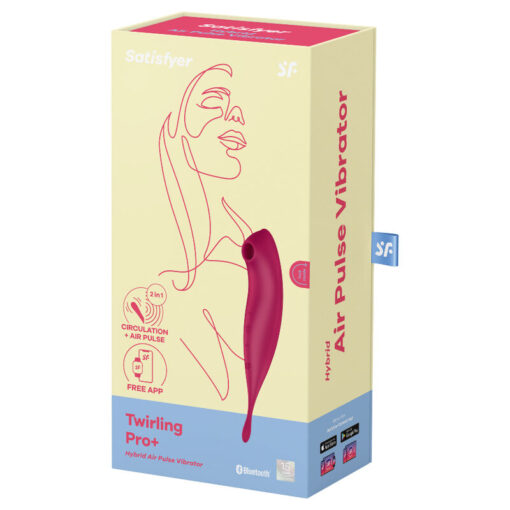 SATISFYER – TWIRLING PRO+ ESTIMULADOR Y VIBRADOR APP ROJO - intimamenities.com