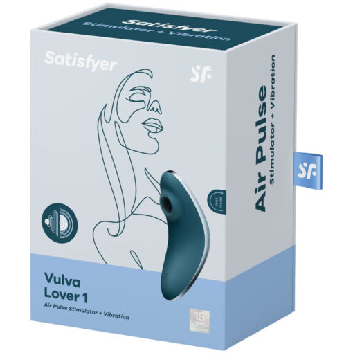 SATISFYER – VULVA LOVER 1 ESTIMULADOR Y VIBRADOR AZUL - intimamenities.com