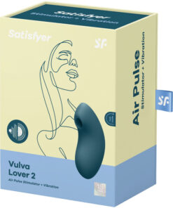 SATISFYER – VULVA LOVER 2 ESTIMULADOR Y VIBRADOR AZUL - intimamenities.com