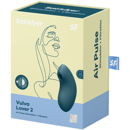 SATISFYER – VULVA LOVER 2 ESTIMULADOR Y VIBRADOR AZUL - intimamenities.com
