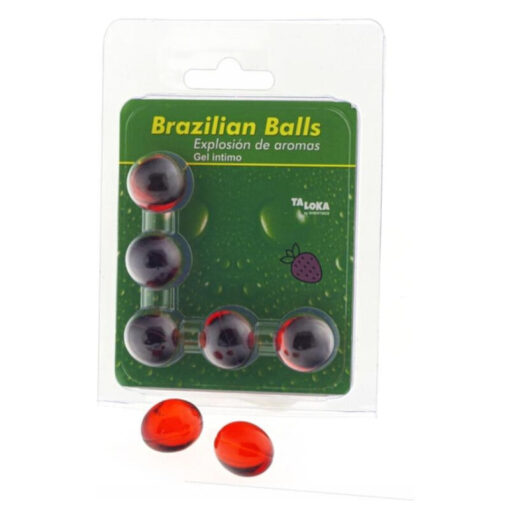 TALOKA – BRAZILIAN BALLS GEL ÍNTIMO FRESA 5 BOLAS - intimamenities.com