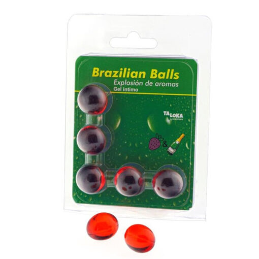 TALOKA – BRAZILIAN BALLS GEL ÍNTIMO FRESAS & CHAMPN 5 BOLAS - intimamenities.com