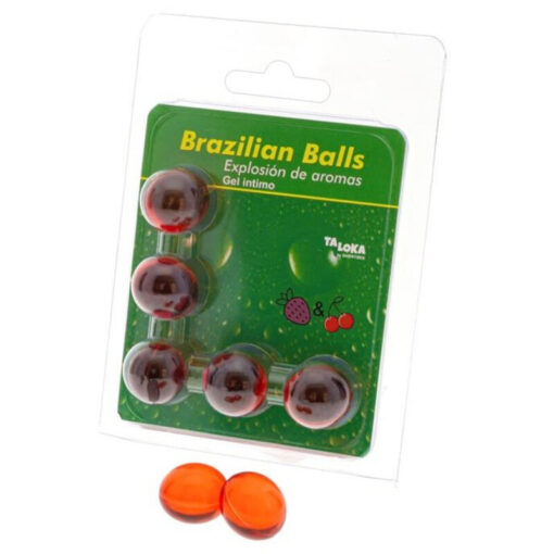 TALOKA – BRAZILIAN BALLS GEL ÍNTIMO FRESA & CEREZA 5 BOLAS - intimamenities.com