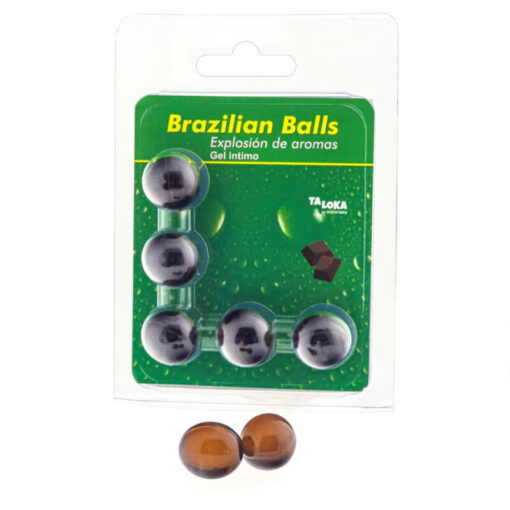 TALOKA – BRAZILIAN BALLS GEL ÍNTIMO CHOCOLATE 5 BOLAS - intimamenities.com