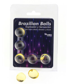 TALOKA – BRAZILIAN BALLS GEL EXCITANTE EFECTO VIBRACIÓN Y SHOCK 5 BOLAS - intimamenities.com