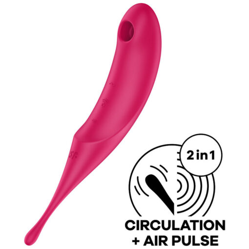 SATISFYER – TWIRLING PRO ESTIMULADOR Y VIBRADOR ROJO - intimamenities.com