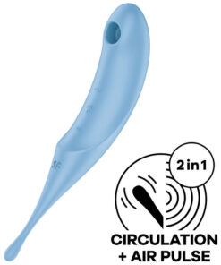 SATISFYER – TWIRLING PRO ESTIMULADOR Y VIBRADOR AZUL - intimamenities.com
